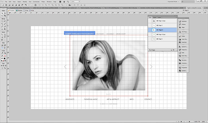 RWF Photography Web Design using Adobe Firewoeks cs6 - Portfolio Sliding Gallery